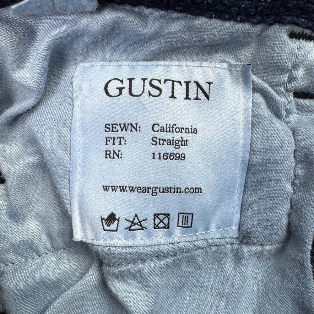Gustin Pants Mens 31 Blue Monster Sashiko Dobby‎ 5 Pocket Straight Leg 28x30